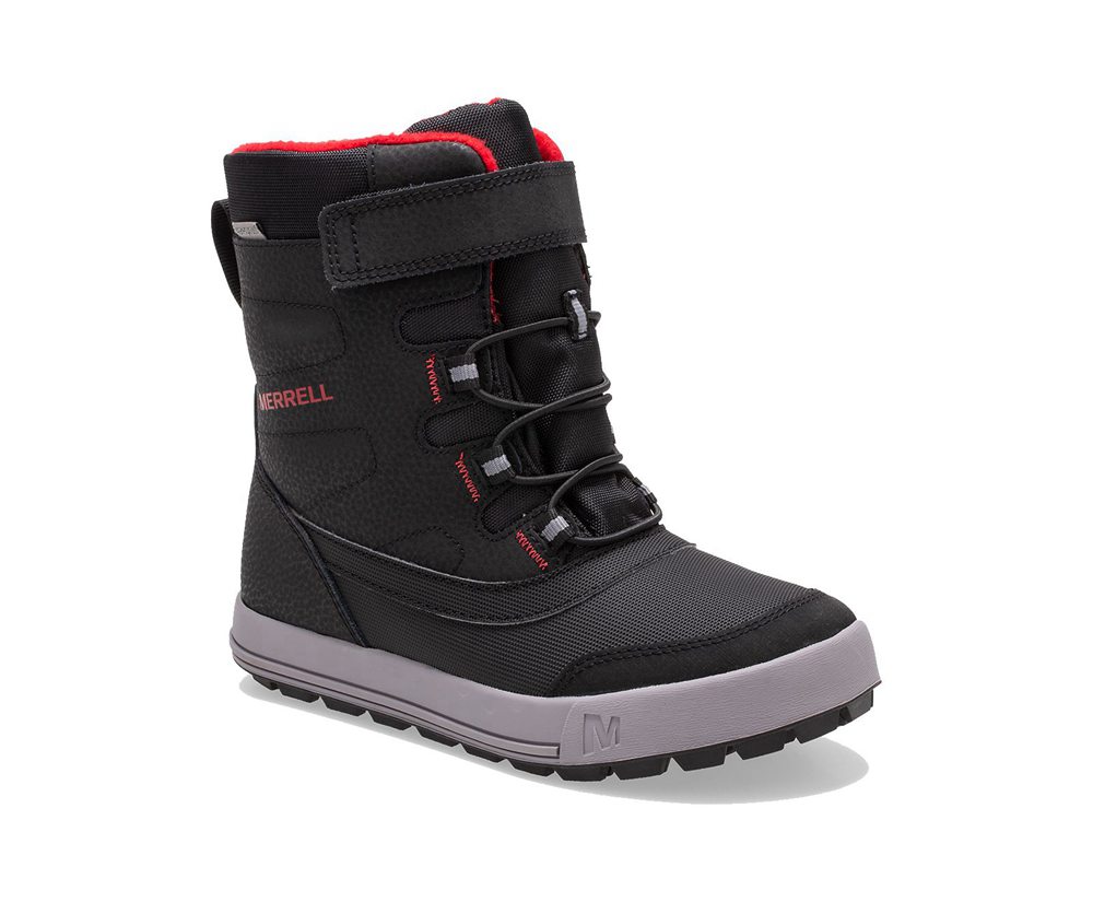 Merrell Boots Black/Grey/Red - Snow Storm Waterproof - Kids 89YLVZNHD
